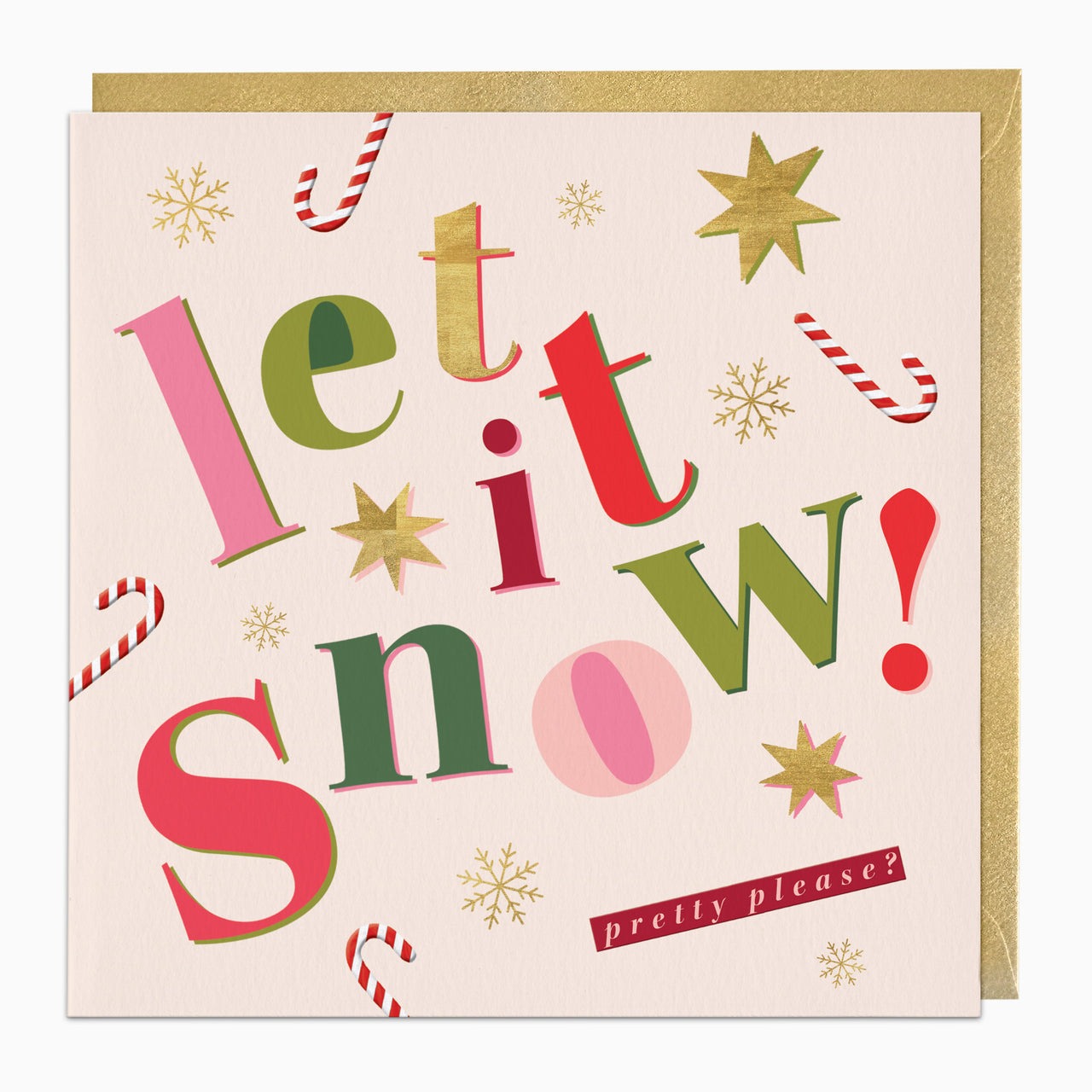 ZA119 - Big Bold Let It Snow Christmas Card