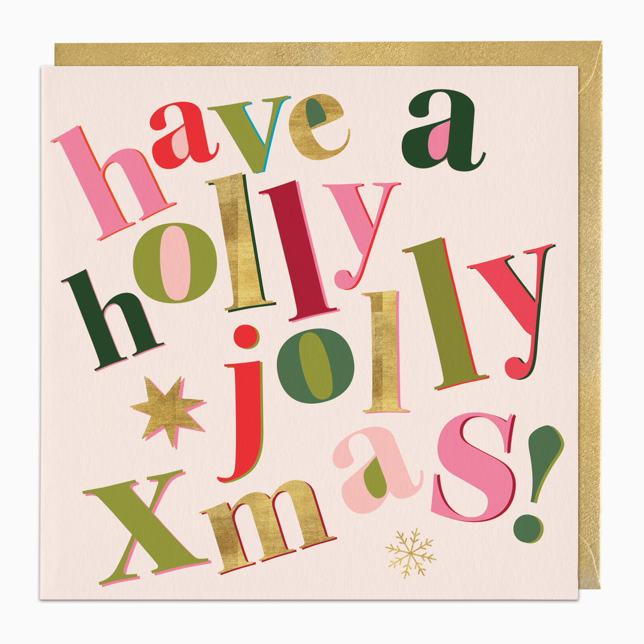 ZA120 - Big Bold Holly Jolly Christmas Card