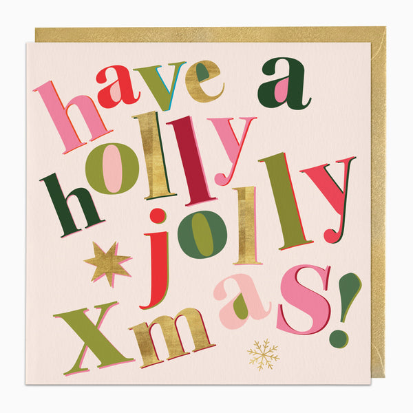 ZA120 - Big Bold Holly Jolly Christmas Card