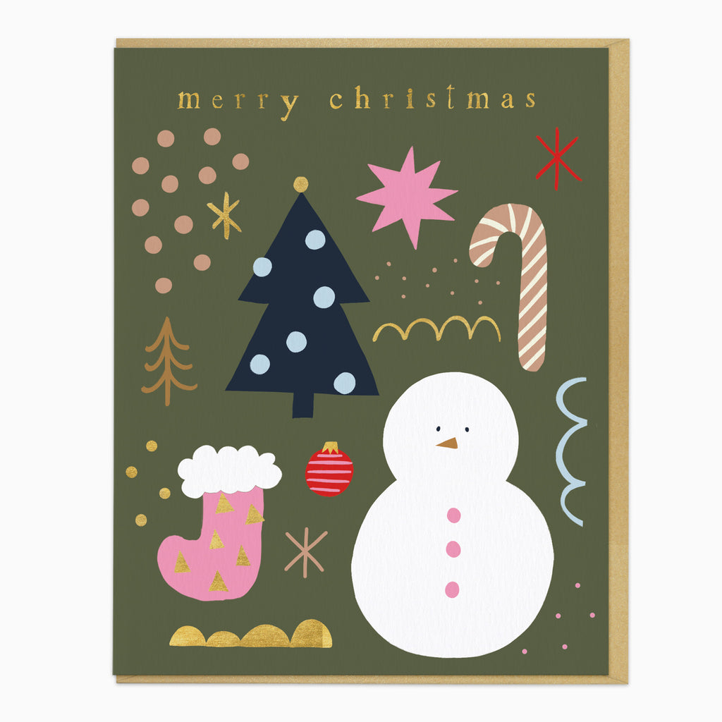 ZA127 - Snowman Icons Christmas Card