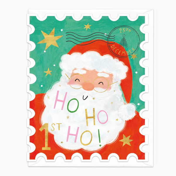 ZA132 - Santa Stamp Christmas Card