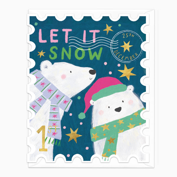ZA134 - Polar Bear Stamp Christmas Card