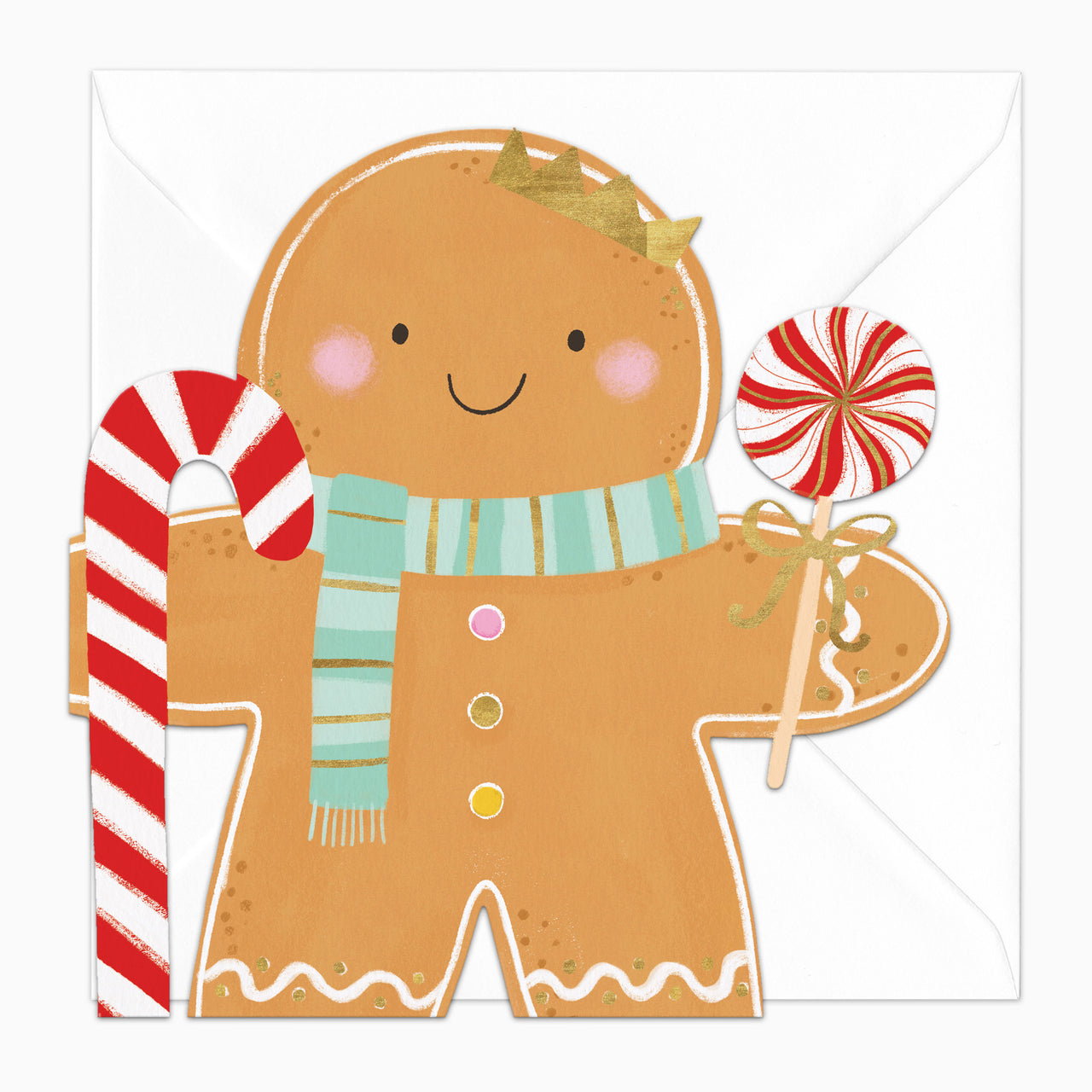 ZA138 - Cut Out Gingerbread Man Christmas Card
