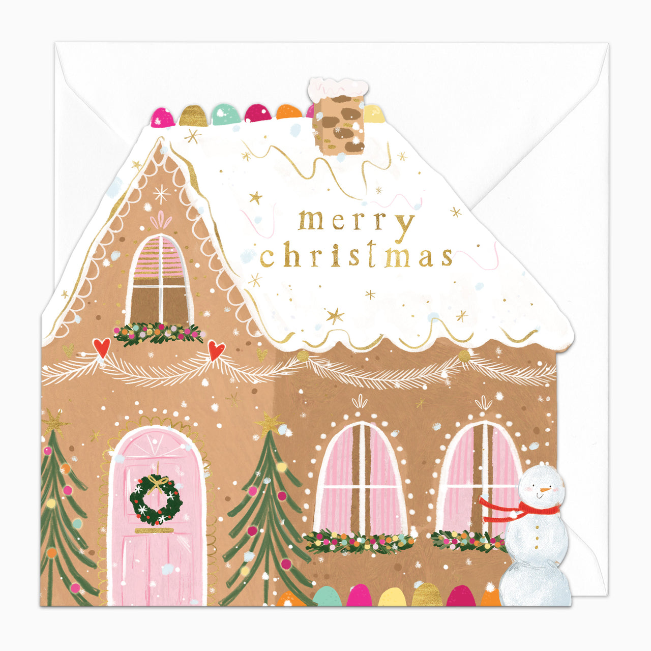 ZA139 - Cut Out Gingerbread House Christmas Card