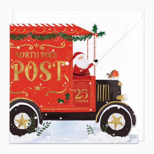 ZA140 - Cut Out North Pole Post Van Christmas Card