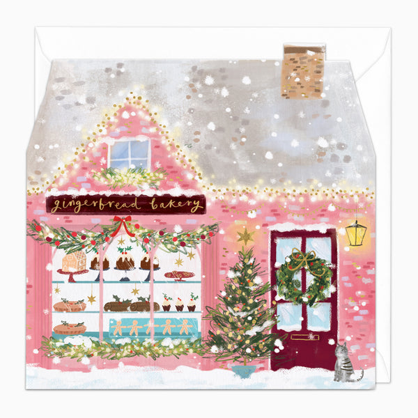 Cut Out Gingerbread Bakery Christmas Card - Whistlefish