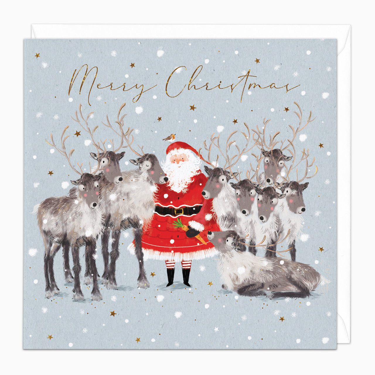 Santa & Reindeer Christmas Card - Whistlefish