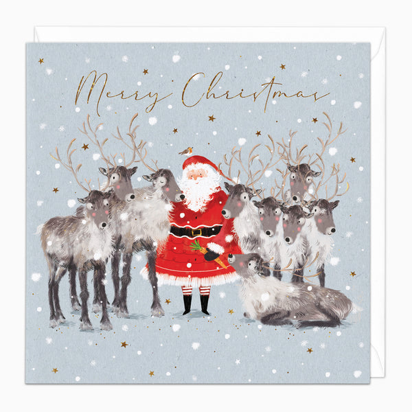 ZA147 - Santa & Reindeer Christmas Card