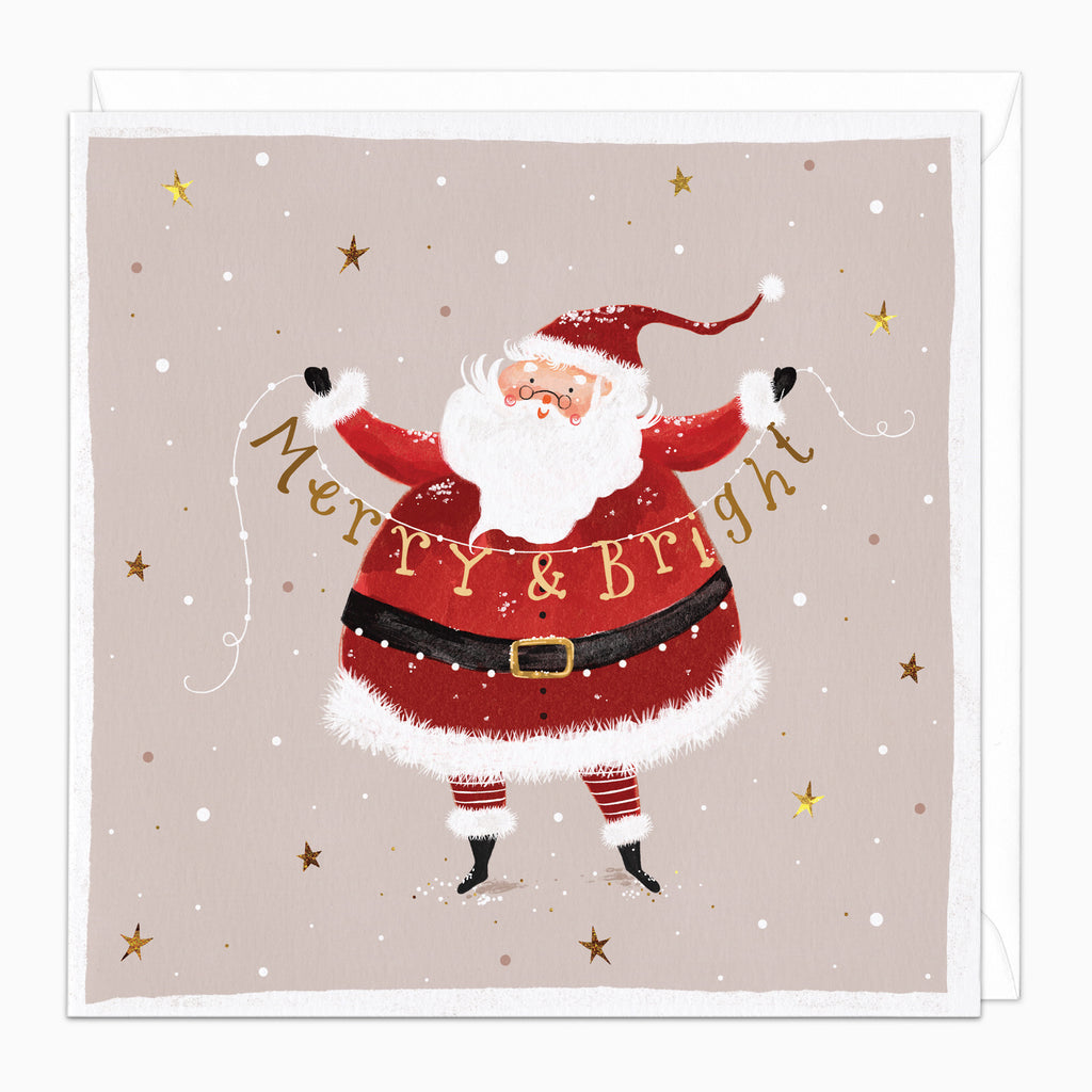 ZA148 - Santa Garland Christmas Card