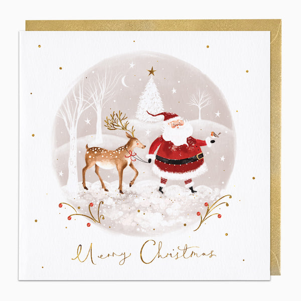 ZA151 - Santa's Winter Walk Christmas Card