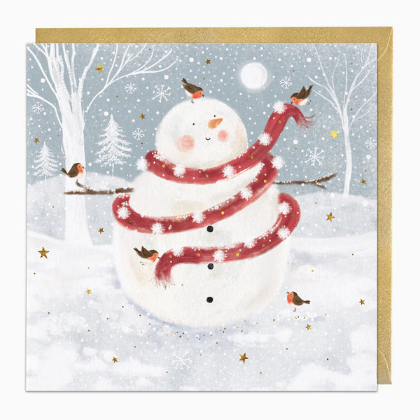 ZA162 - Snowman & Robins Christmas Card