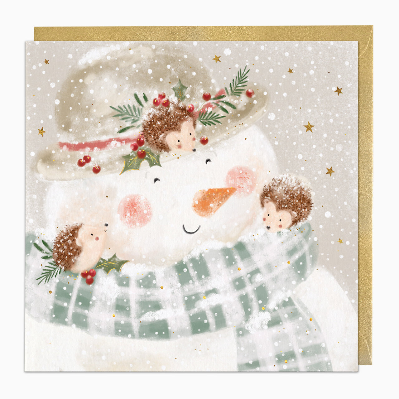 ZA163 - Snowman & Hedgehogs Christmas Card