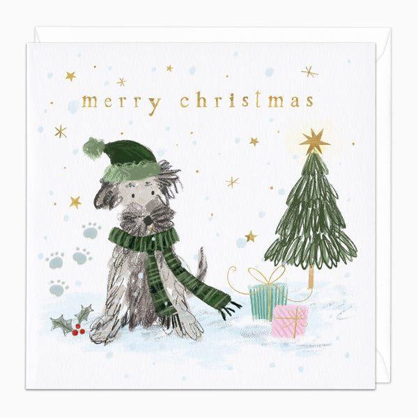 ZA180 - Smudge By The Tree Christmas Card