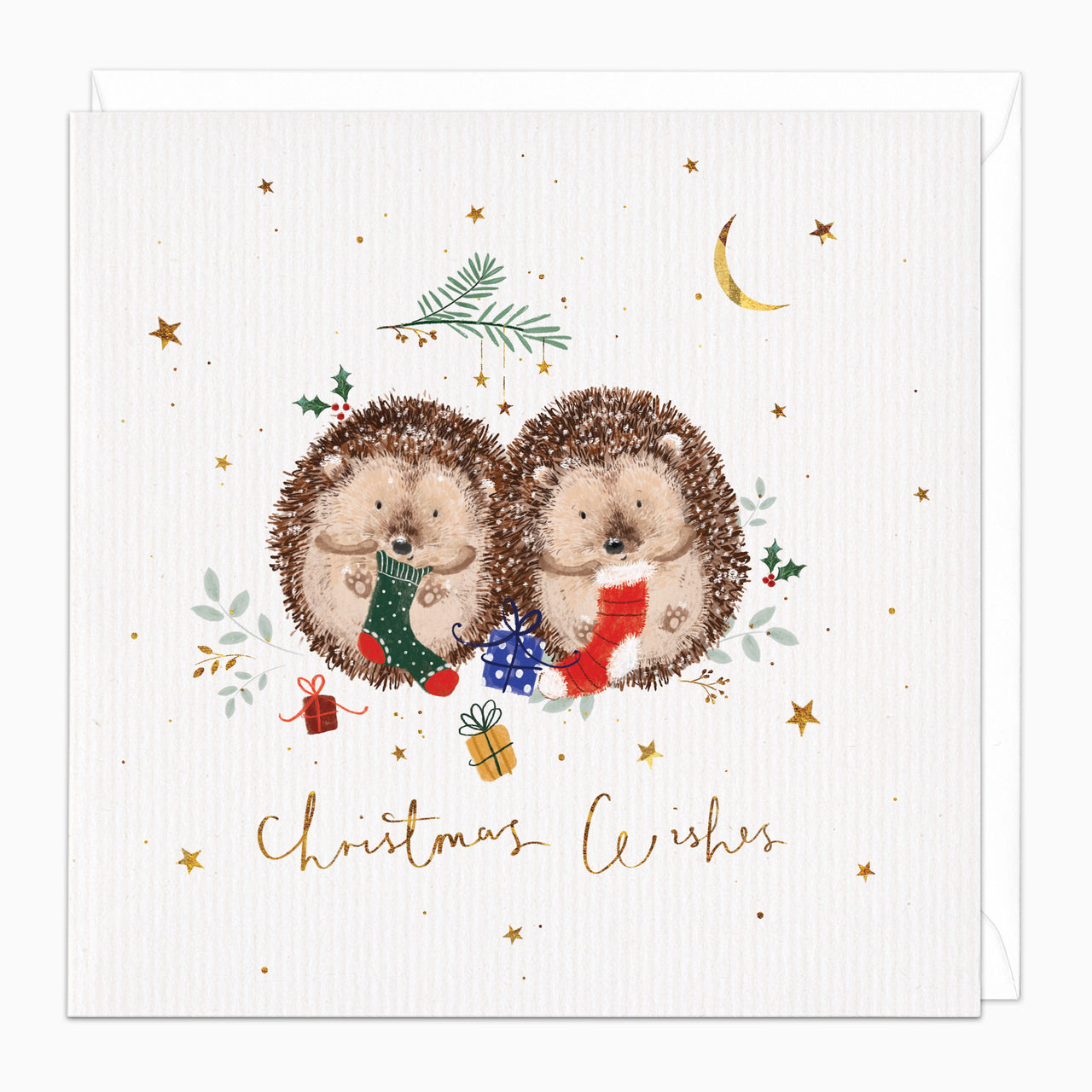 Hedgehog Stockings Christmas Card - Whistlefish