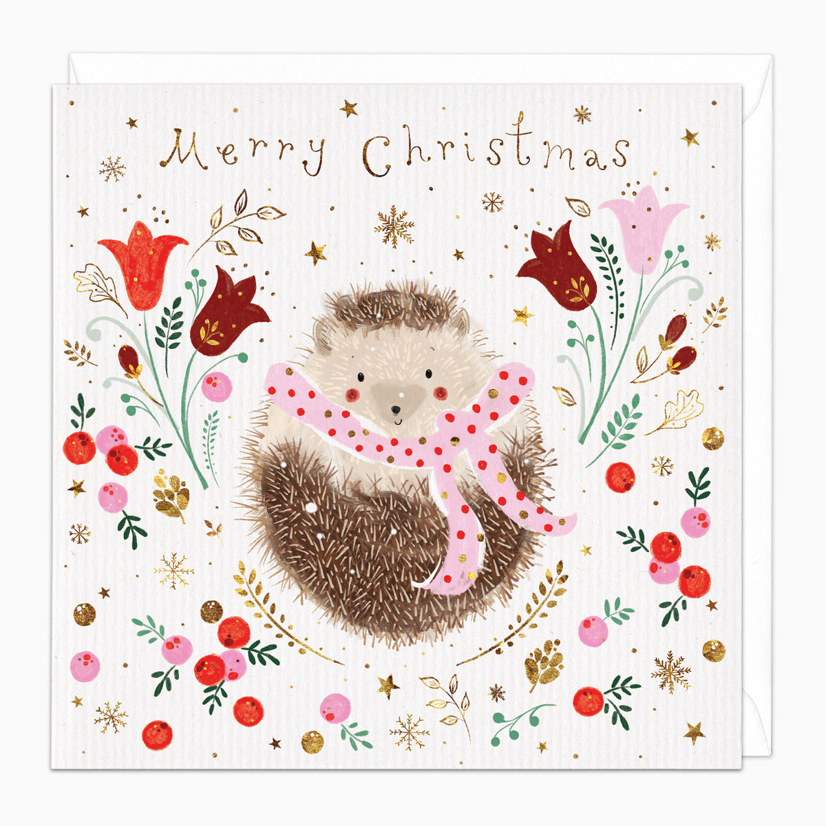 Cosy Hedgehog Christmas Card - Whistlefish