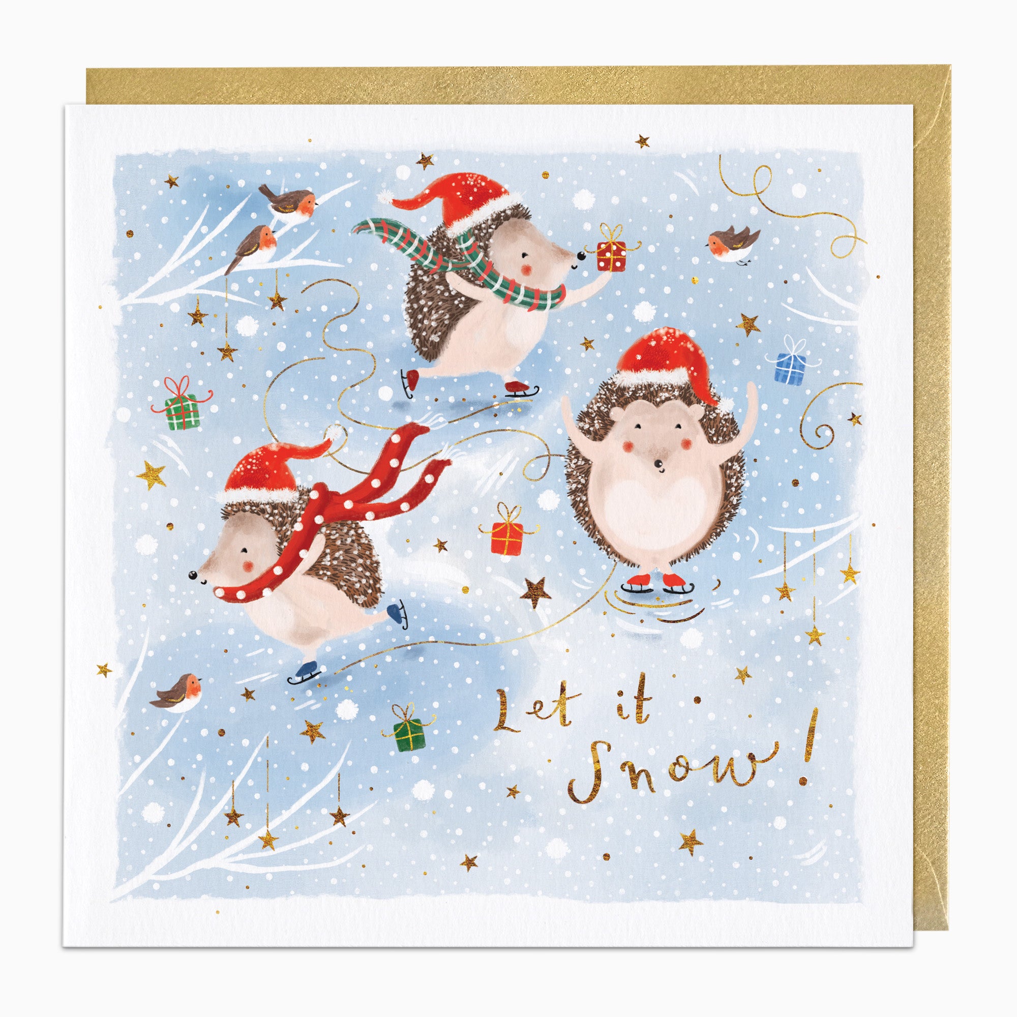 ZA194 - Skating Hedgehogs Christmas Card