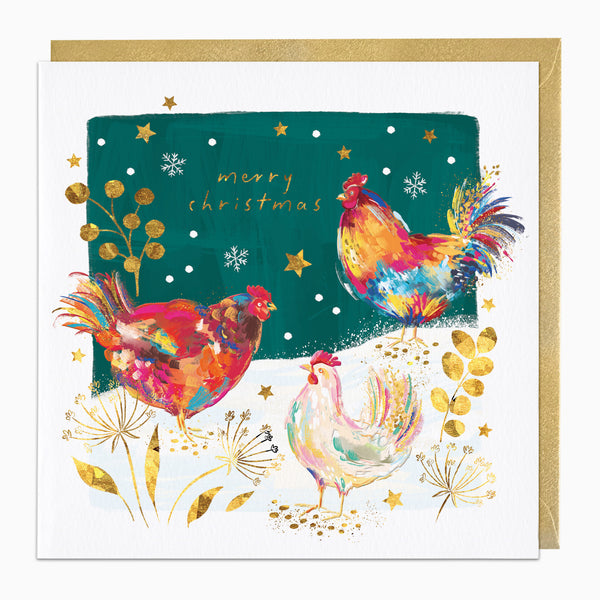 ZA197 - Holiday Hens Christmas Card