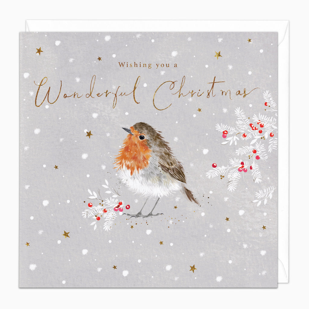 ZA208 - Robin & Berries Christmas Card