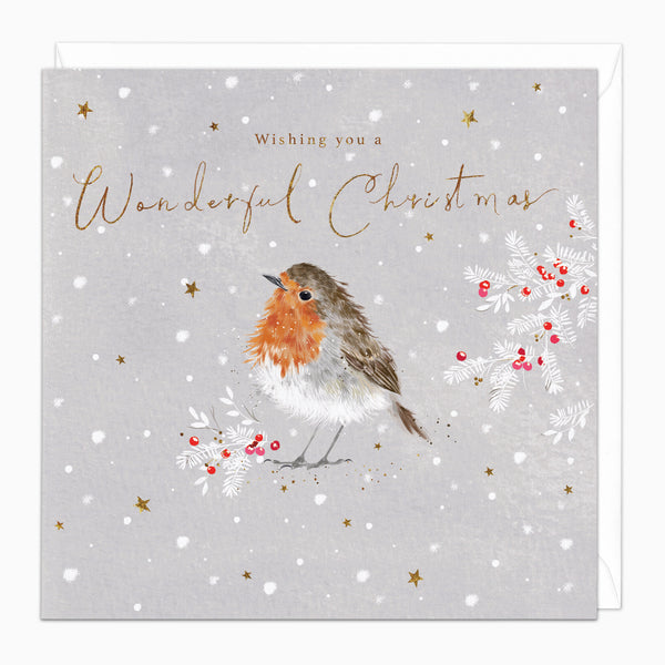 ZA208 - Robin & Berries Christmas Card