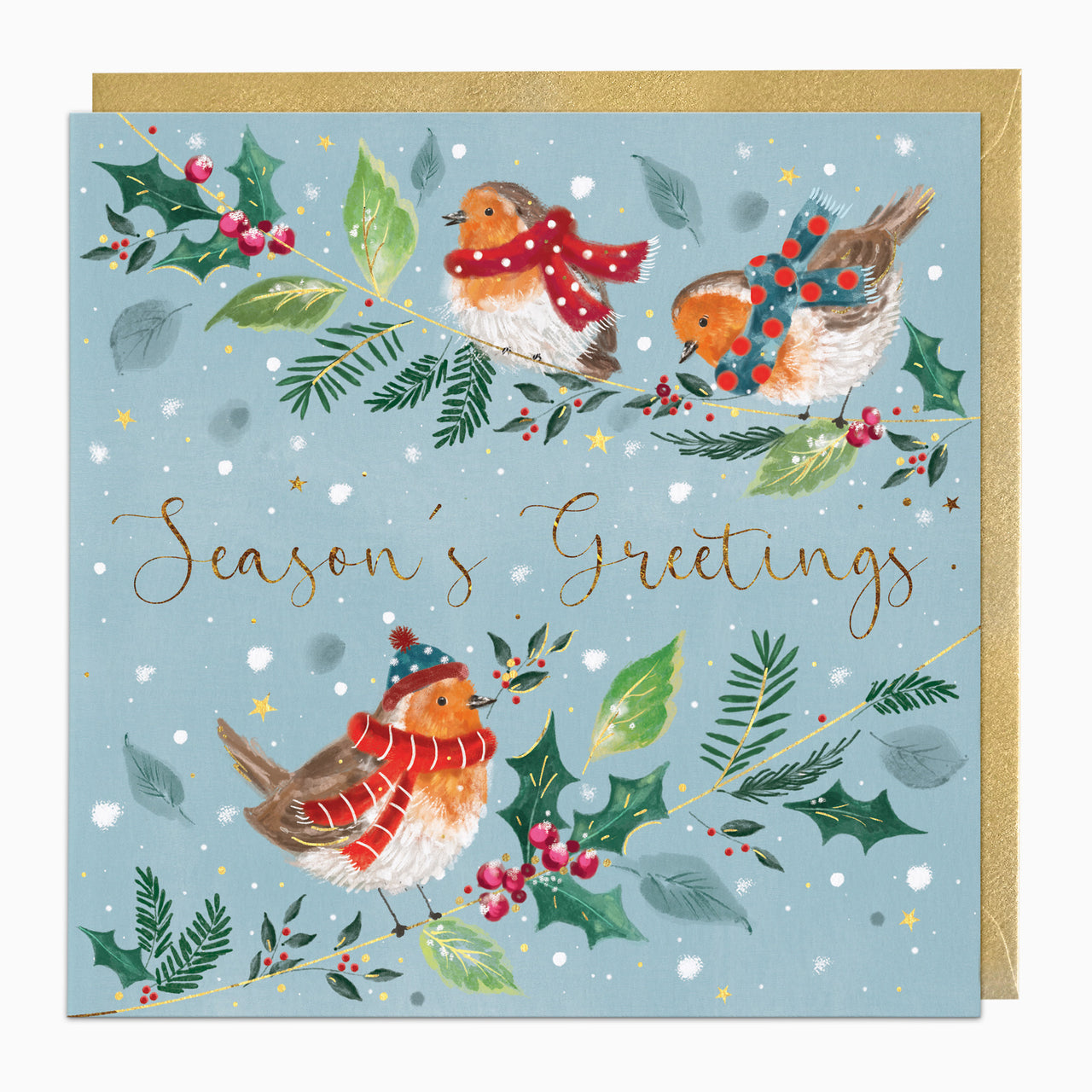 ZA216 - Robins in the Holly Christmas Card