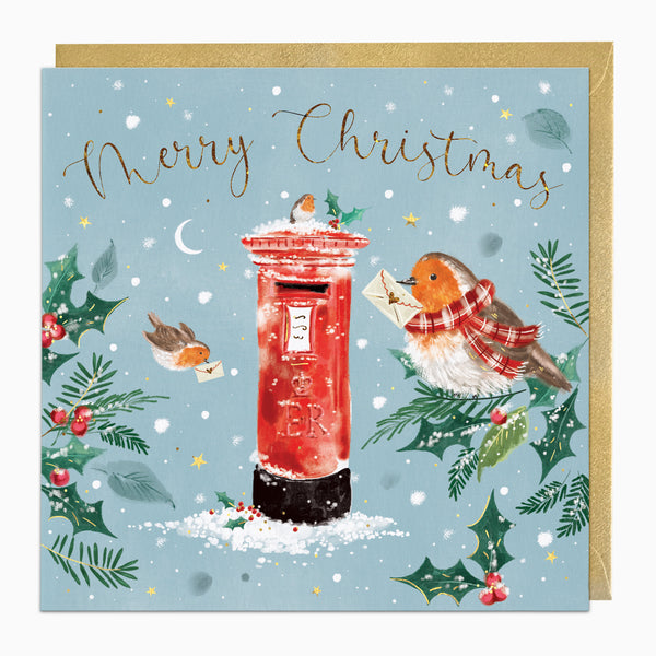 ZA217 - Robins & The Postbox Christmas Card
