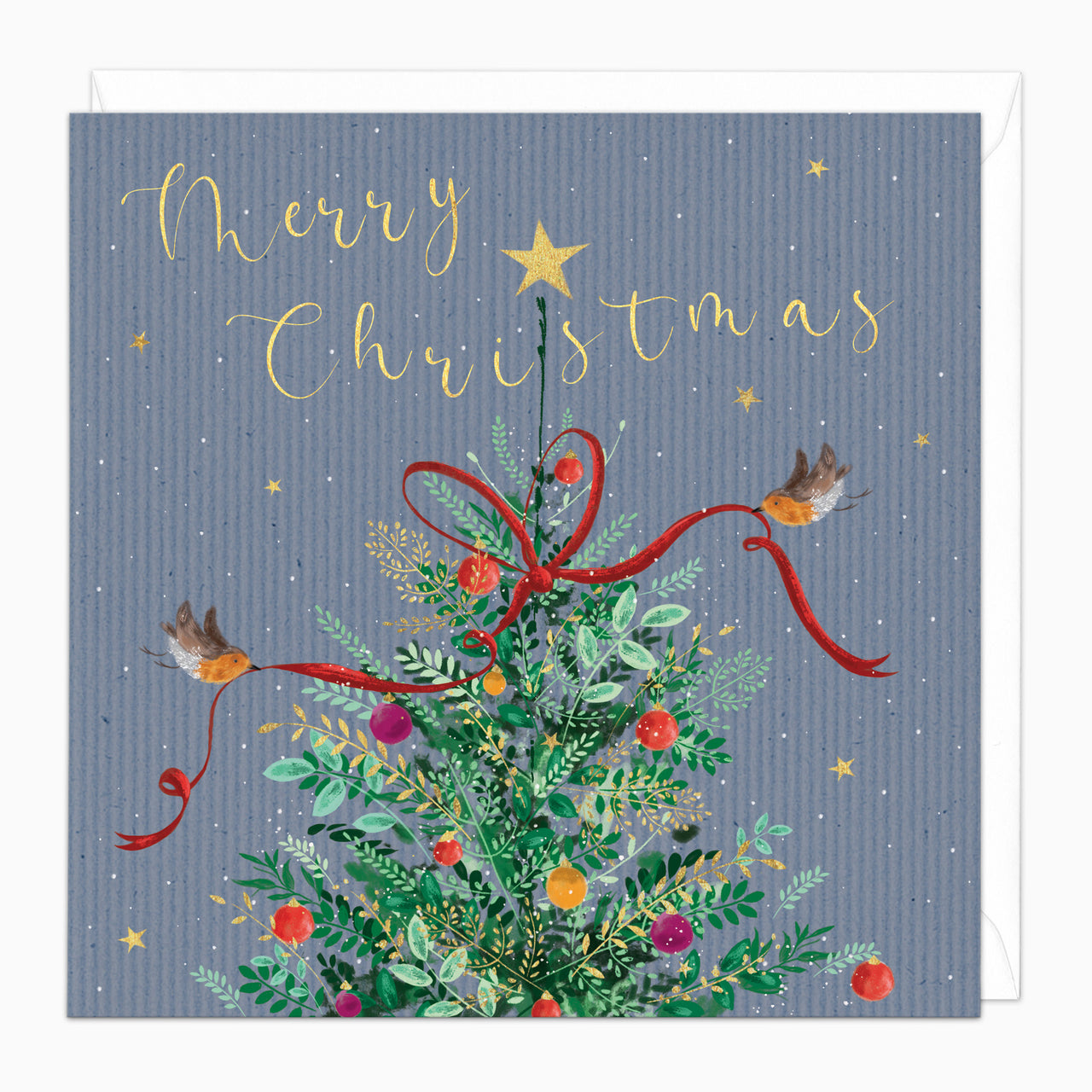 ZA219 - Robins & Ribbon Christmas Card