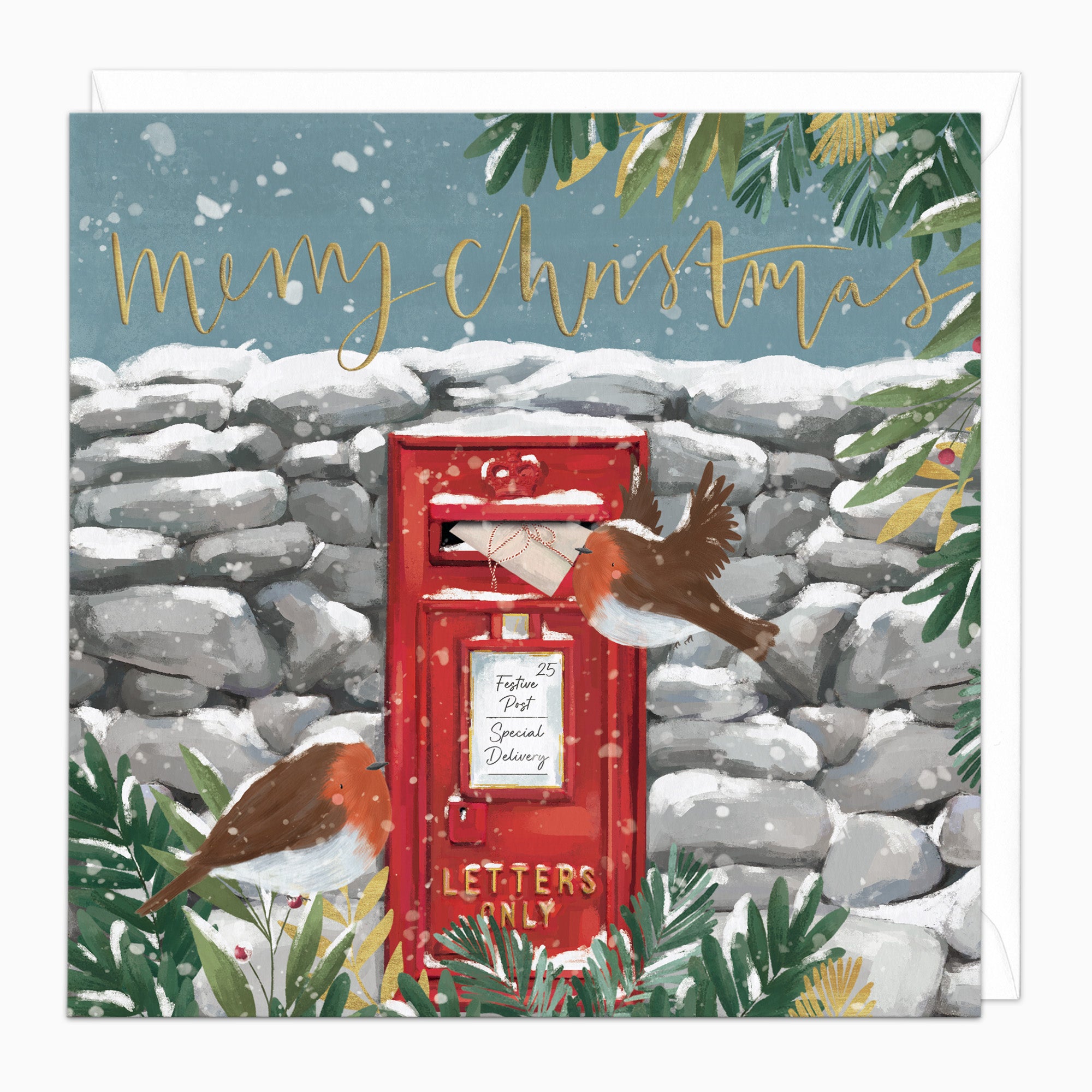 Postman Robin Christmas Card - Whistlefish