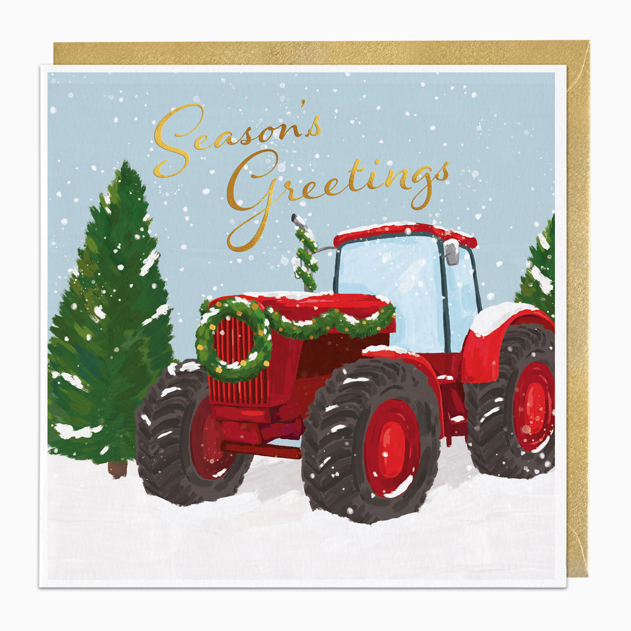 Festive Tractor Christmas Card - Whistlefish