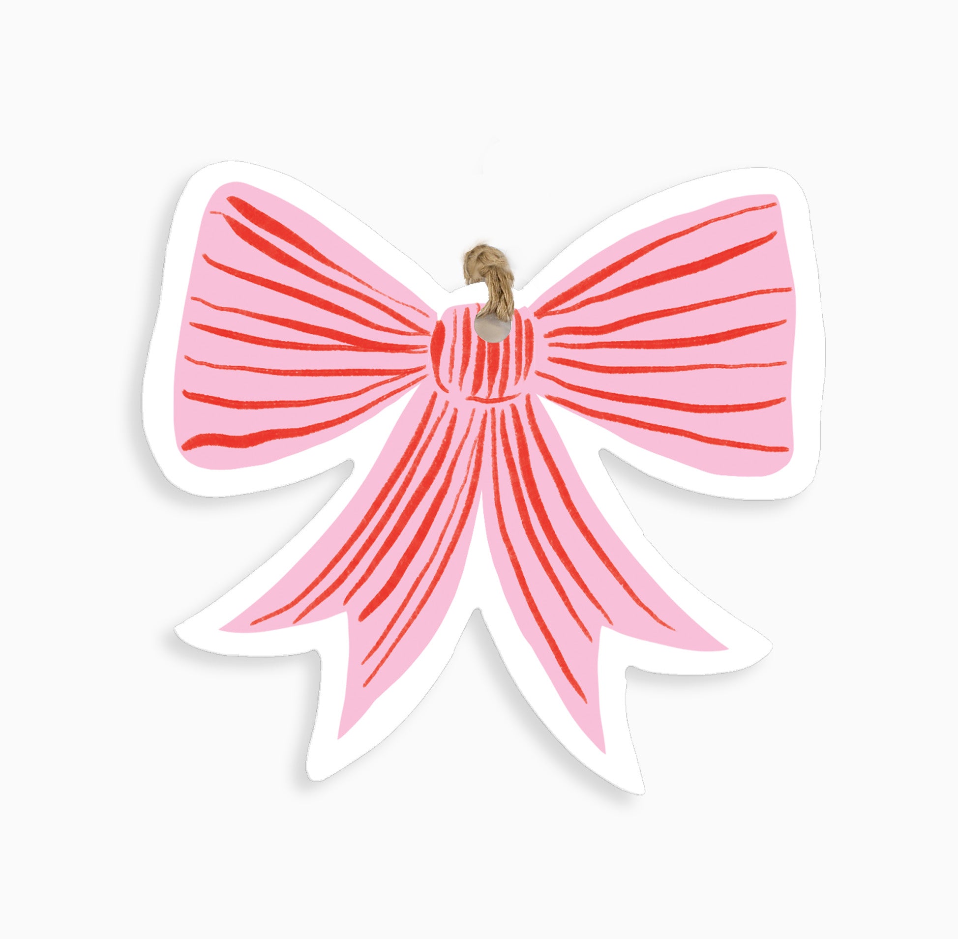 ZWT47 - Pink Bow Christmas Gift Tags (6 pack)