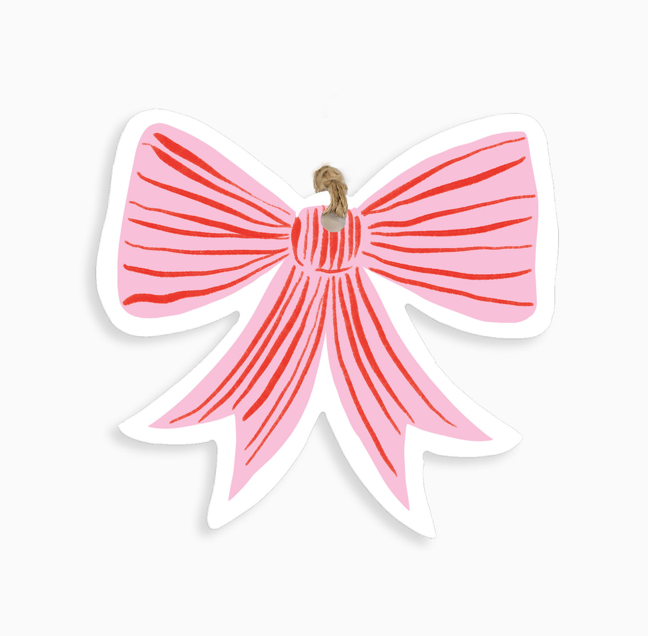 ZWT47 - Pink Bow Christmas Gift Tags (6 pack)
