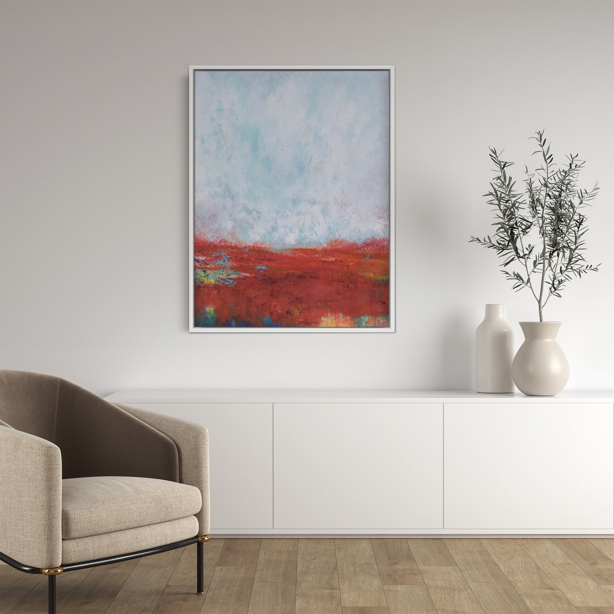 Framed Canvas-ICC135F - Across The Moor Framed Canvas-Iris Clelford