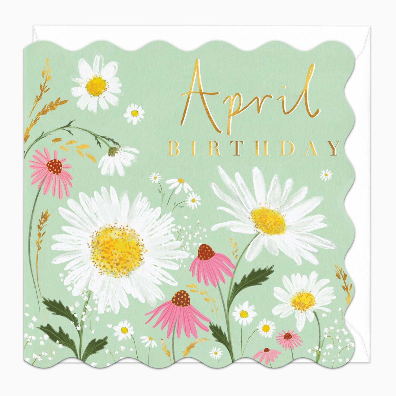 Greeting Card-H017 - April Floral Birthday Card-Whistlefish