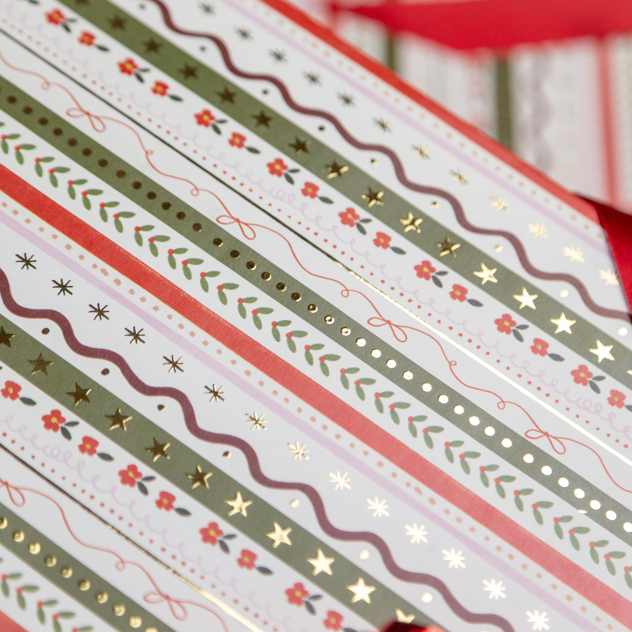 FCWP007 - Sugarplum Stripe Foiled Wrapping Paper