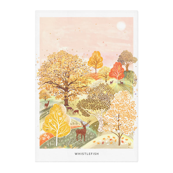 Tea Towel-WTT302 - Autumn Woodland Tea Towel-Whistlefish