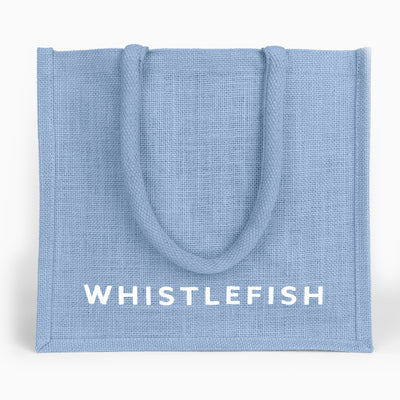 Baby Blue Large Jute Bag - Whistlefish