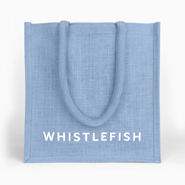 Small Jute Bag-JB212 - Baby Blue Small Jute Bag-Whistlefish