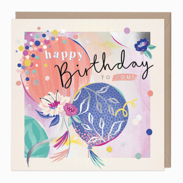 Luxury Card-LN163 - Balloons Birthday Card-Whistlefish