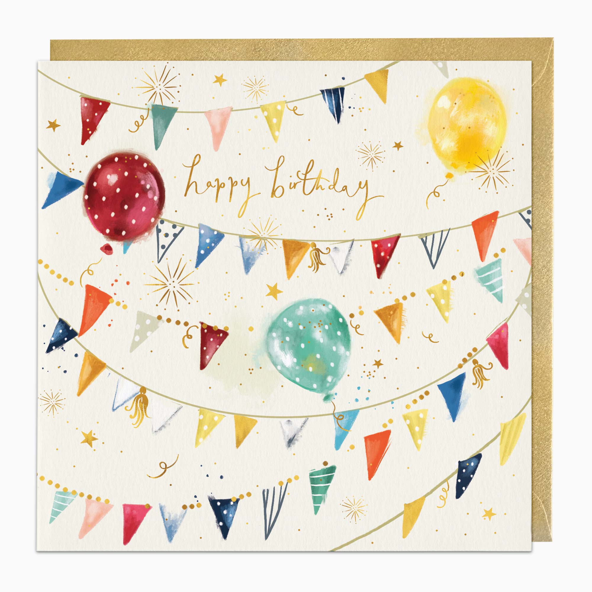 Greeting Card-H086 - Balloons & Bunting Birthday Card-Whistlefish