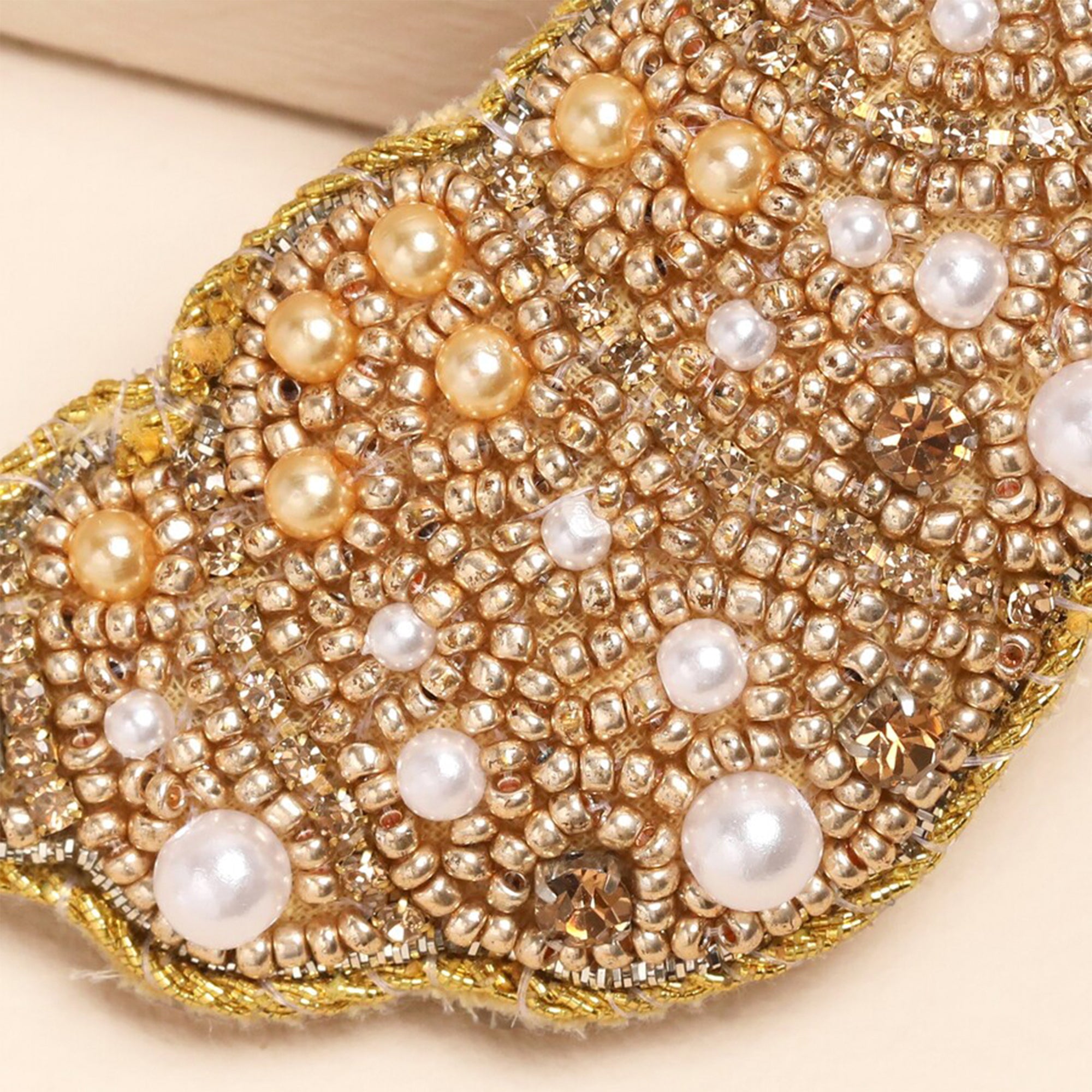 Keyring-83621 - Beaded Croissant Keyring Bag Charm-Lisa Angel