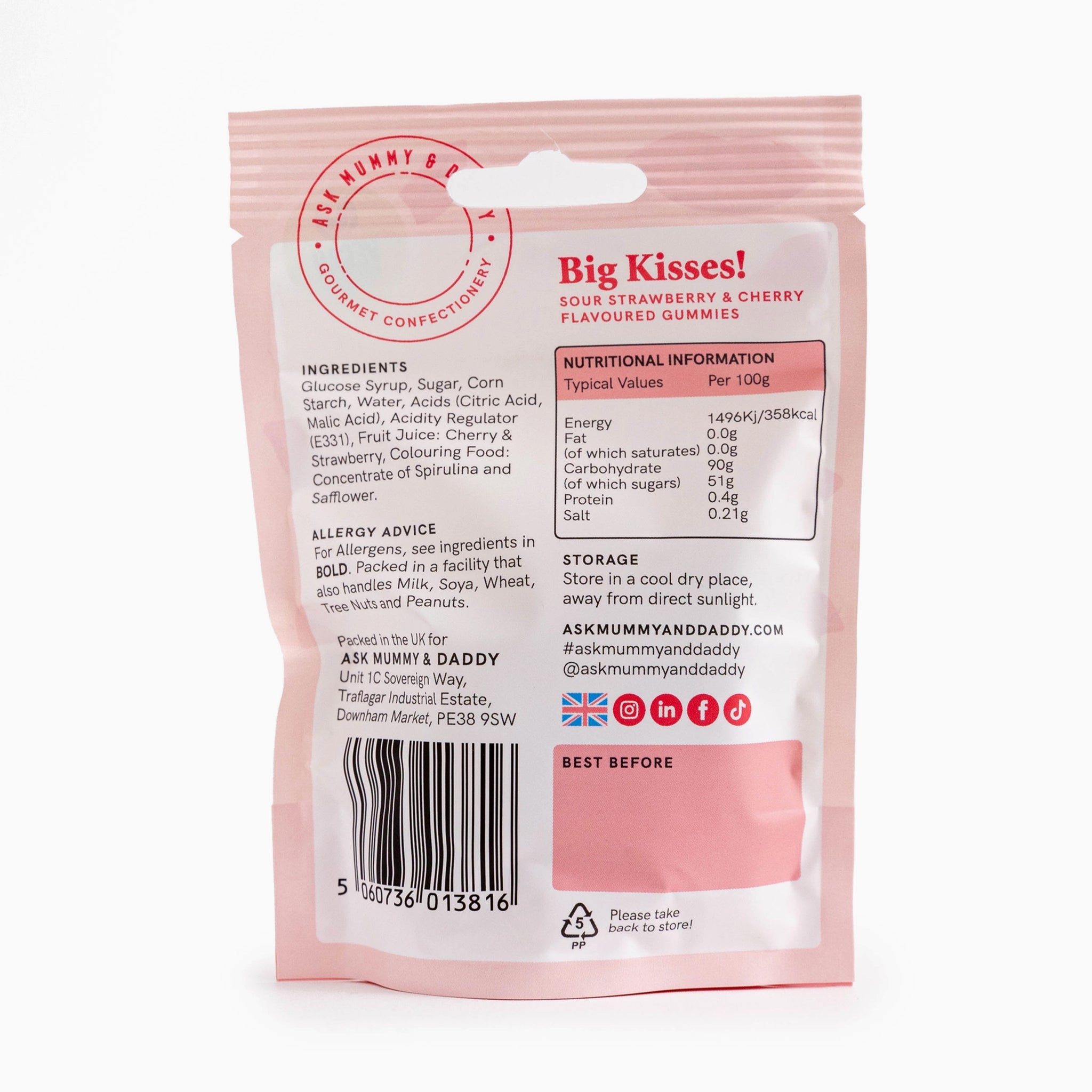 Gummy Sweets-5060736012925 - Big Kisses! Gummy Pouch-Ask Mummy & Daddy