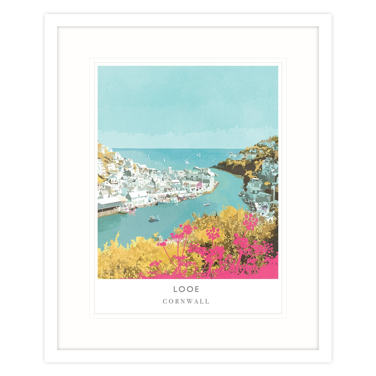 WF114F Birds Eye Looe Framed Print