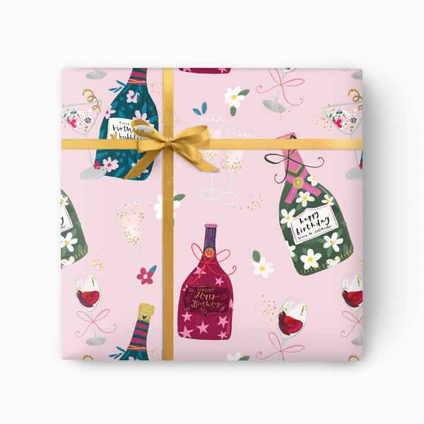 Wrapping Paper-GWP161 - Birthday Bottles Wrapping Paper-Whistlefish