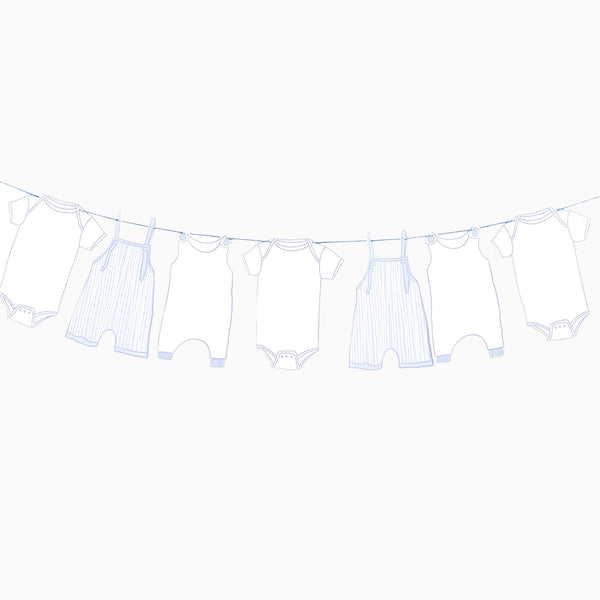 Garland-HBBS205 - Blue Babygrow Card Garland-Hootyballoo