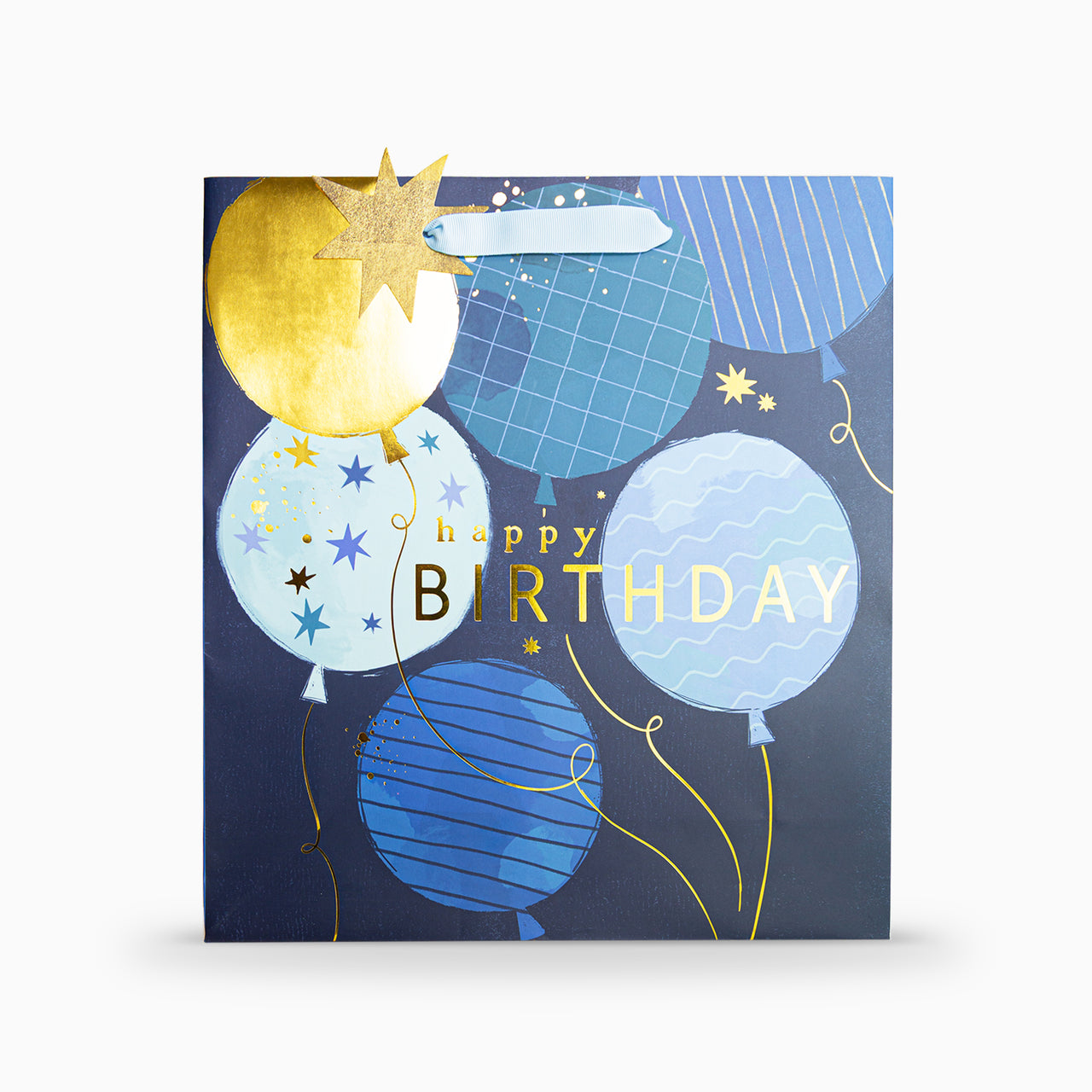 Gift Bag-WGB10LB - Blue Balloon Birthday Large Gift Bag-Whistlefish