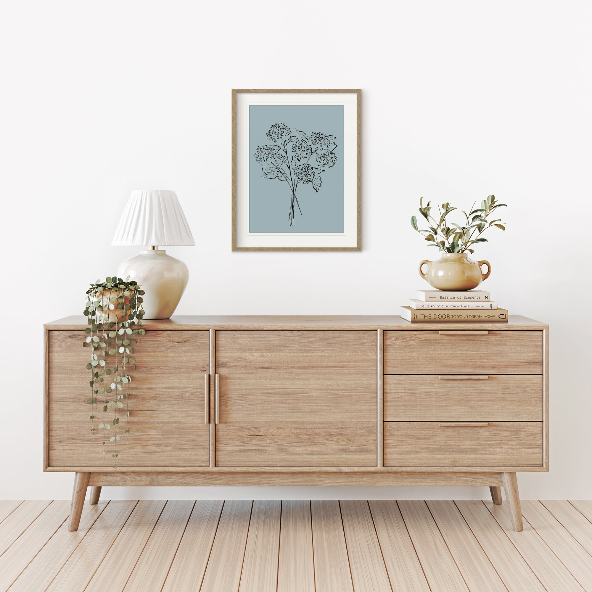 Framed Print-WF1209F - Blue Meadow Small Framed Print-Whistlefish