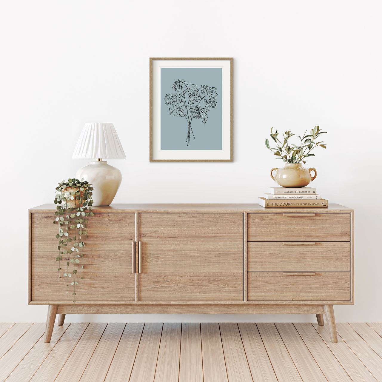 Framed Print-WF1209F - Blue Meadow Small Framed Print-Whistlefish