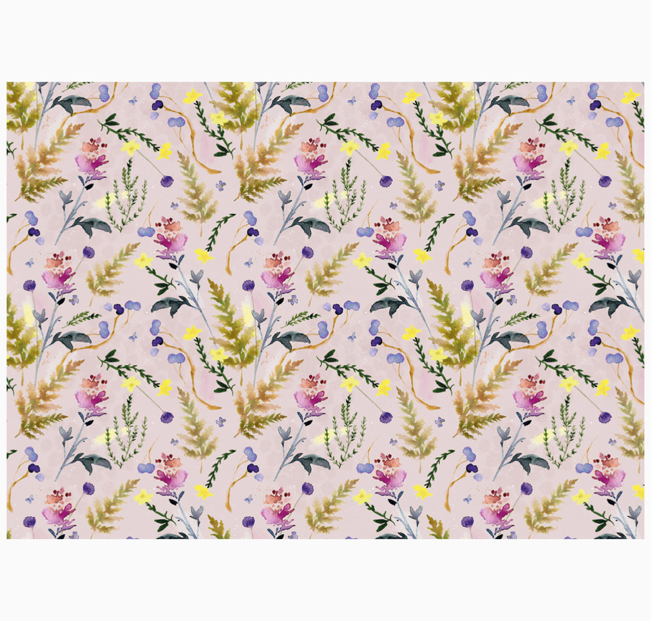 Wrapping Paper-GWP88 - Blue Poppy & Thyme Wrapping Paper-Whistlefish
