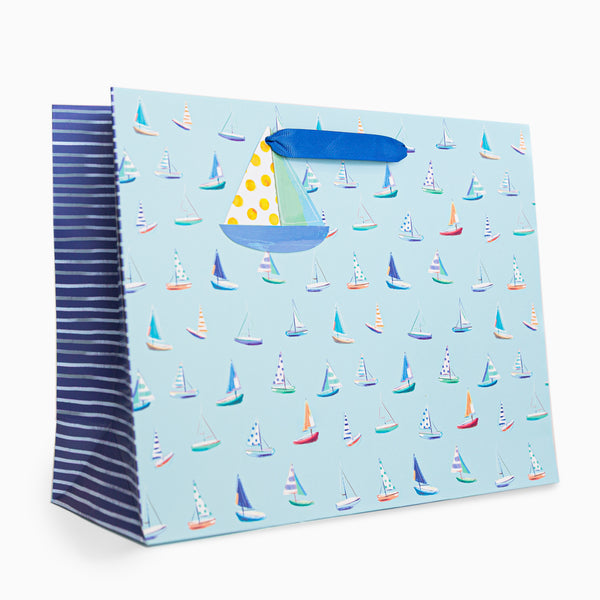 Gift Bag-WGB14MB - Boats Medium Gift Bag-Whistlefish