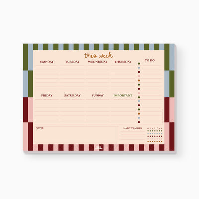 Weekly Planner-TUE-PAD-WKL-BHN-A4 - Boho Nouveau Weekly Planner-Whistlefish & Co