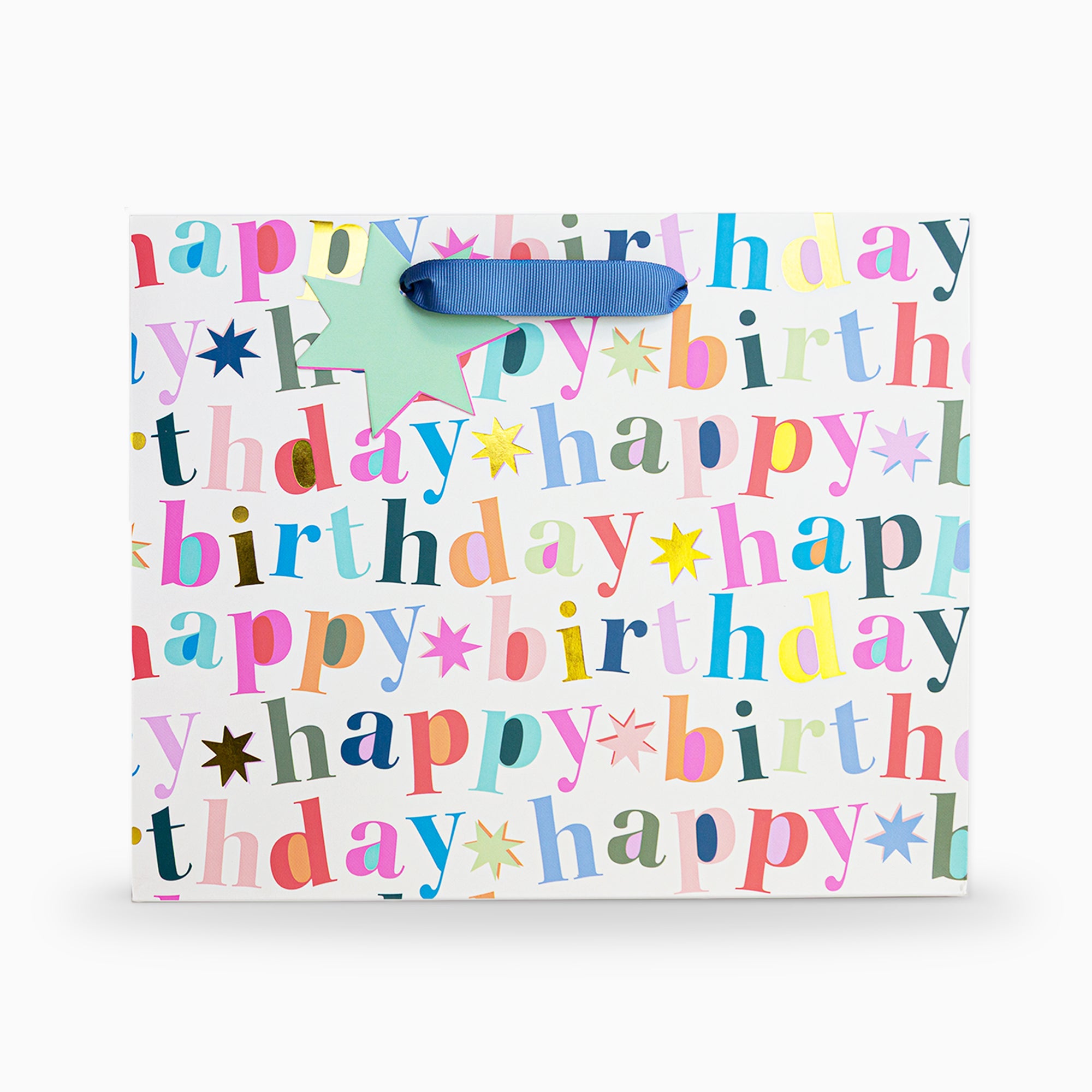 Gift Bag-WGB15MB - Bold White Birthday Medium Gift Bag-Whistlefish